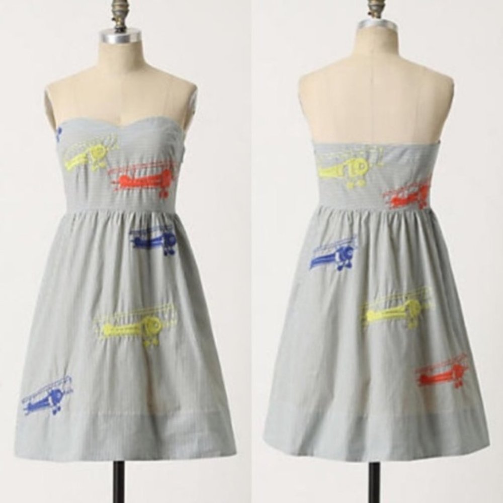 ANTHROPOLOGIE Wright Striped Airplane Dress